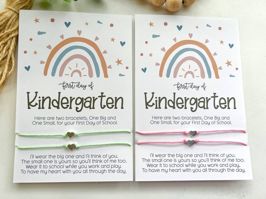 Kindergarten Boho Rainbow First Day of School Wish Bracelet
