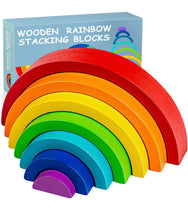 Load image into Gallery viewer, Wooden Rainbow Bridge Building Blocks

